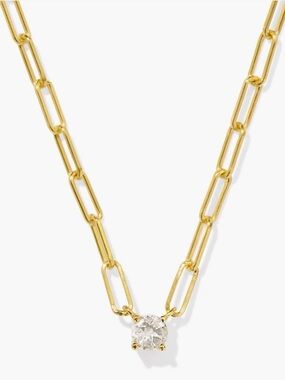 Kendra Scott VIRGINIA 18K
GOLD VERMEIL
PAPERCLIP
NECKLACE IN WHITE TOPAZ